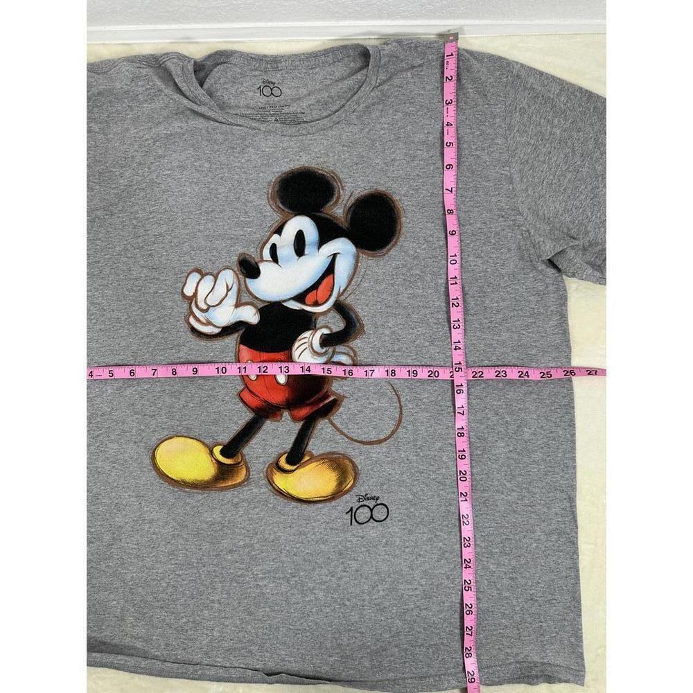 Disney 100 Mickey Mouse Gray Graphic Tee 3XL Classic Cartoon Streetwear - Picture 3 of 3